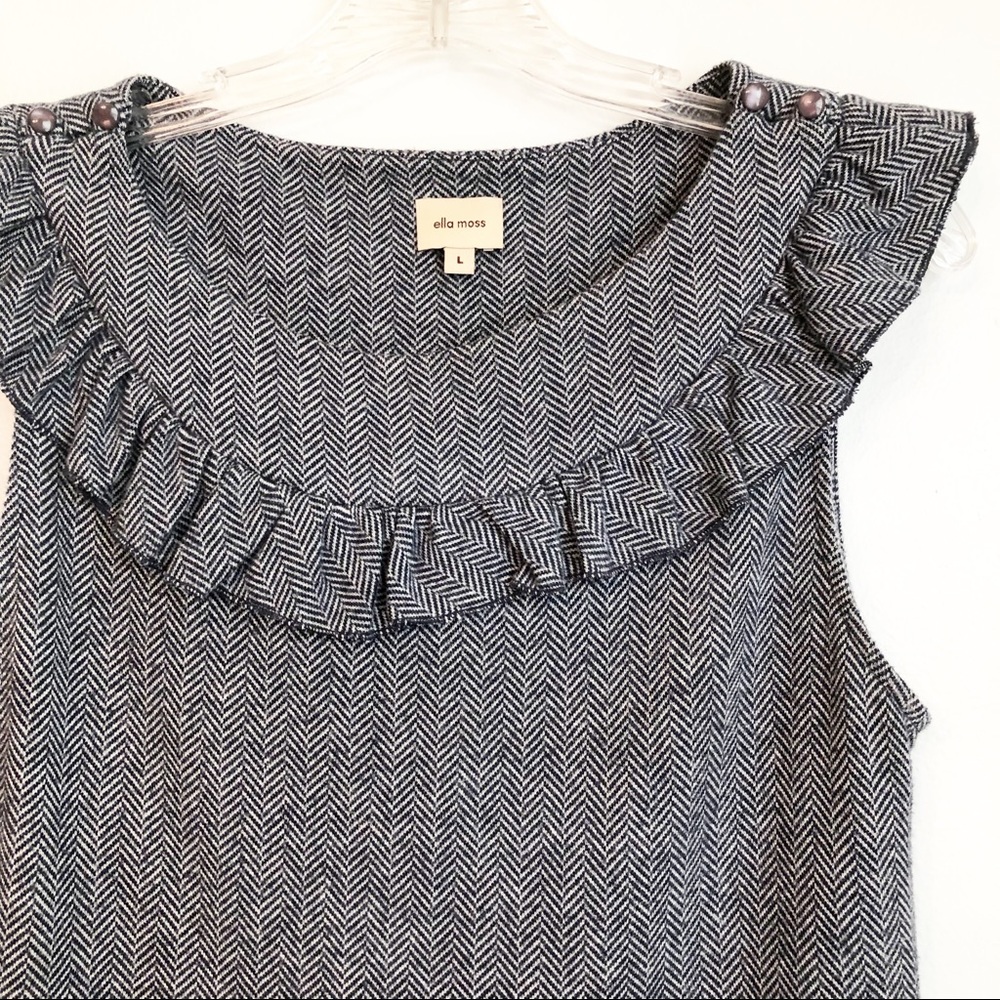 Ella Moss Herringbone/ Chevron Knot Ruffle Tank